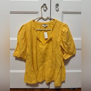 LOFT NWT Mustard Yellow Blouse